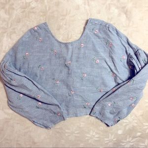 Cropped Floral Blouse